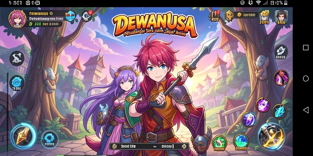 Tampilan gameplay seru DEWANUSA penuh warna dan karakter menarik.