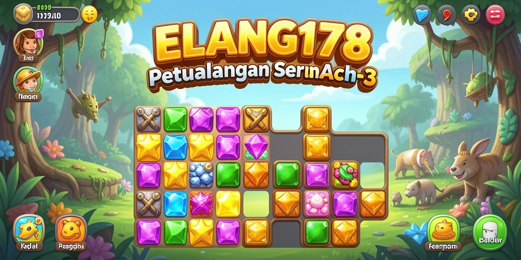 Tampilan menarik dari gameplay seru ELANG178 dalam permainan Match-3.