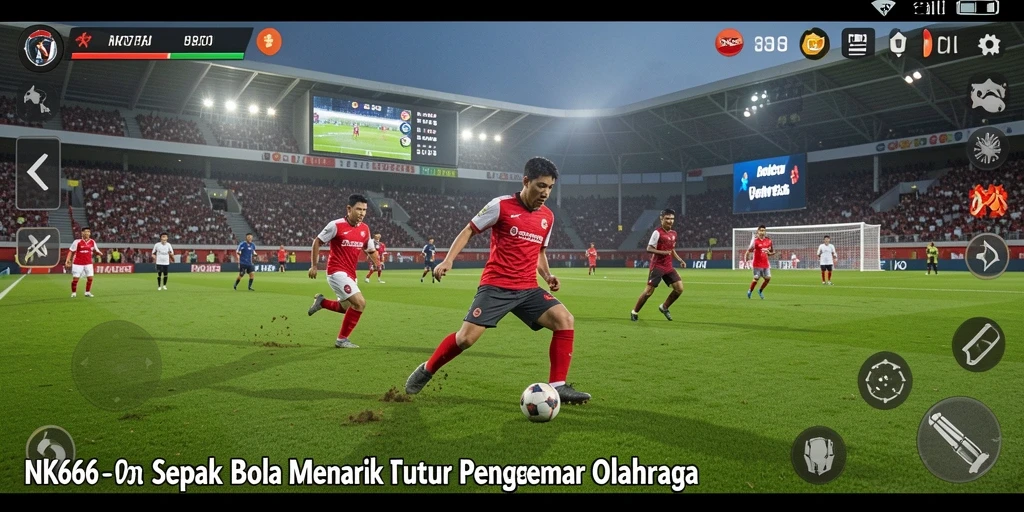 Screenshot gameplay NK666 menampilkan pertandingan sepak bola yang dramatis dan mendebarkan.