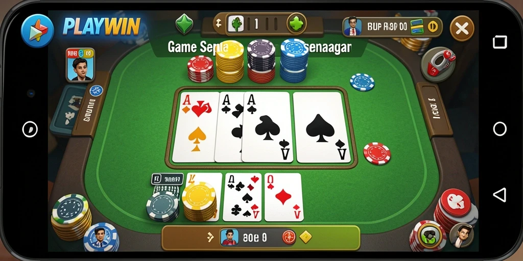 Menampilkan gameplay seru dari Gaple di PLAYWIN.