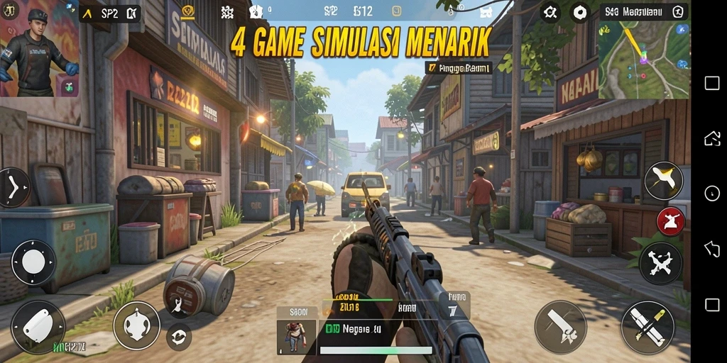Screenshot gameplay SP212 yang menunjukkan interaksi dalam simulasi.