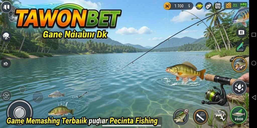 Screenshot gameplay TAWONBET menampilkan aksi memancing yang seru.