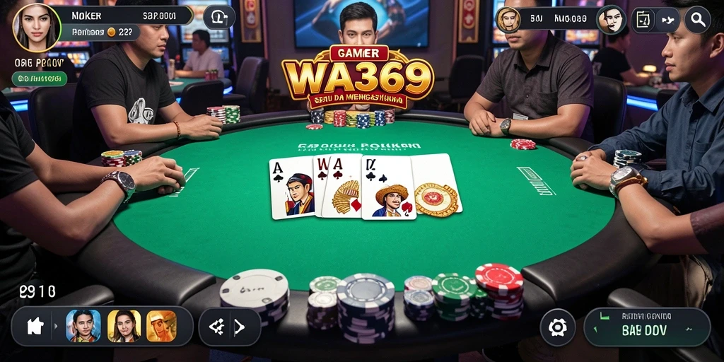 Screenshot gameplay WA369 yang menampilkan suasana Poker yang mendebarkan.
